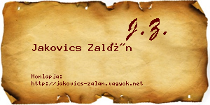 Jakovics Zalán névjegykártya