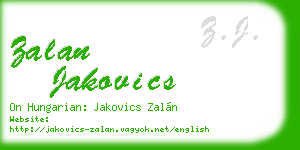 zalan jakovics business card